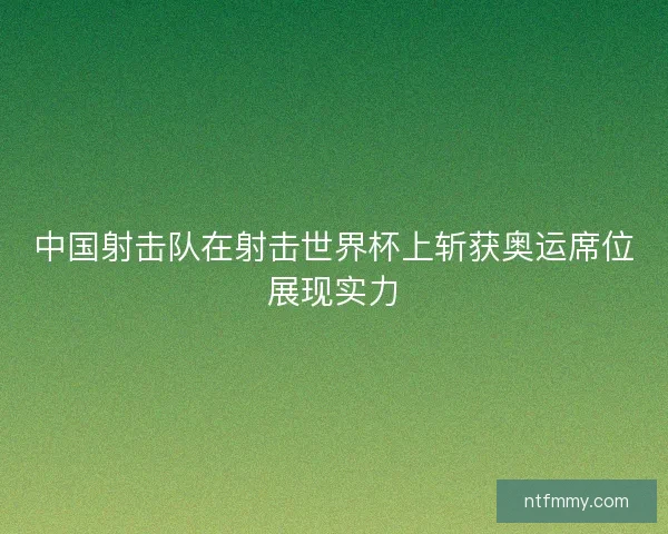 中国射击队在射击世界杯上斩获奥运席位展现实力